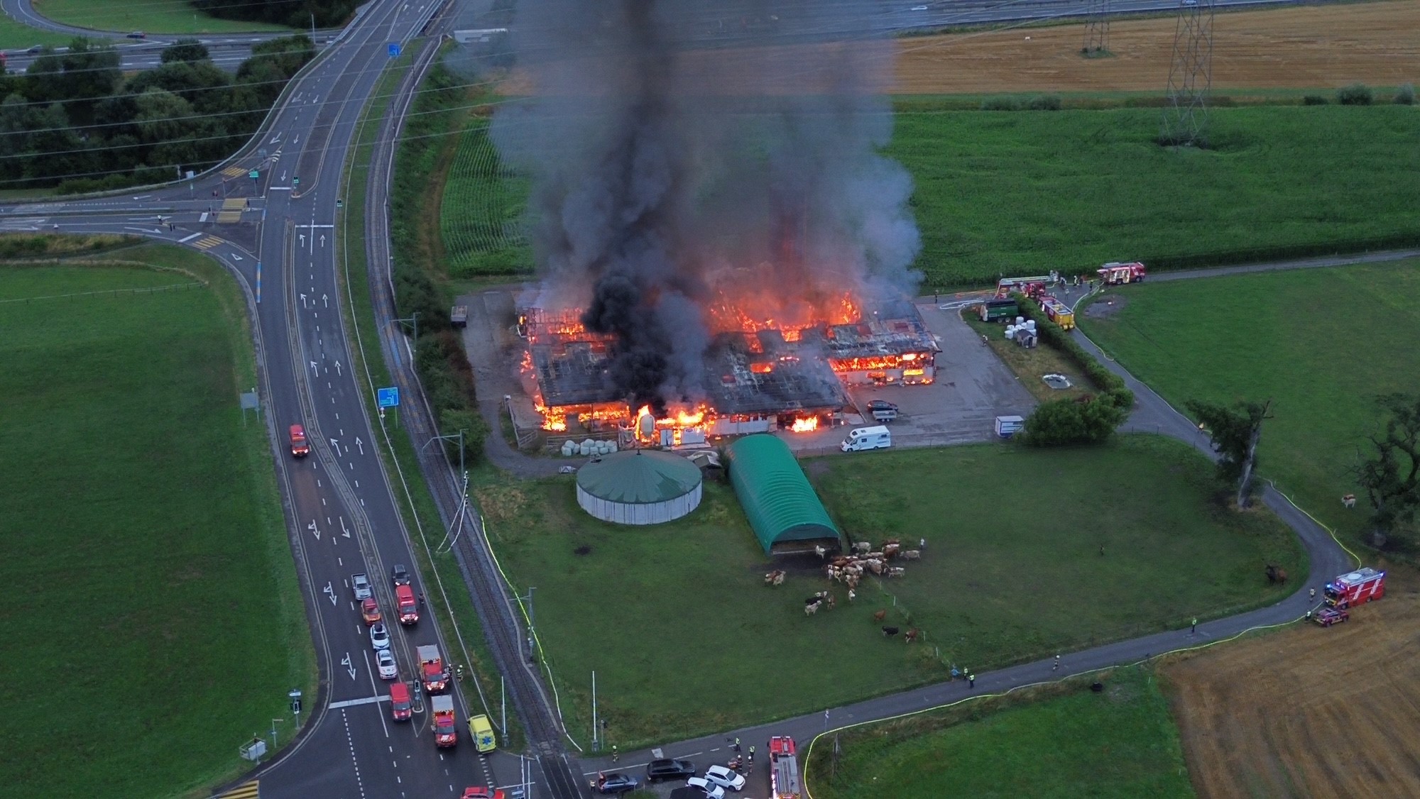 St-Triphon: Ferme ravagée par les flammes à St-Triphon